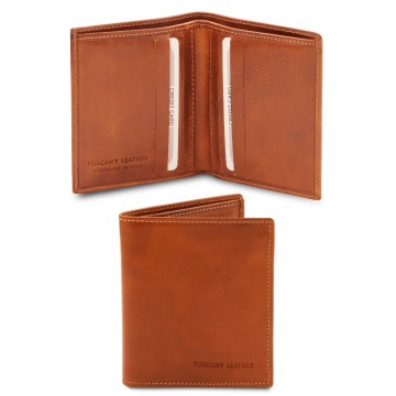 2 fold italiaanse leren portemonnee   honing