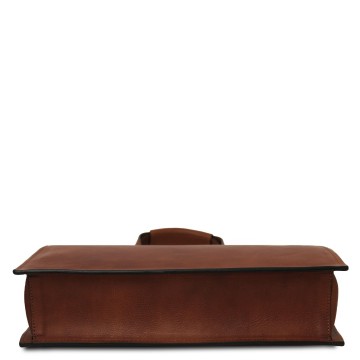 Aktetas van leer met 3 compartimenten   palermo bodem