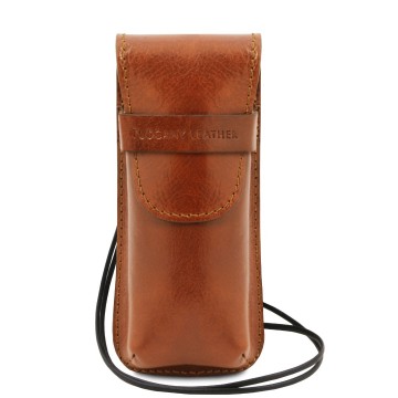 Brillen etui van italiaans leer   honing