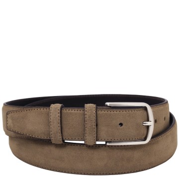Casual suede leren riem kleur taupe