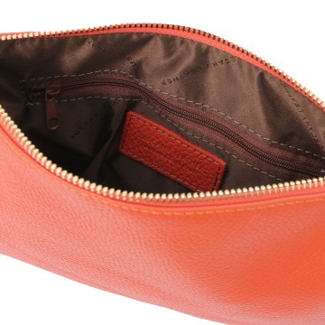 Clutch van gehamerd soepel italiaans leer   intern