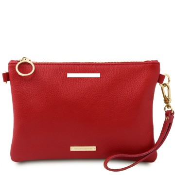 Clutch van gehamerd zacht leder plek van de gravering