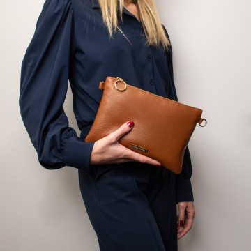 Clutch van gehamerd zacht leer1