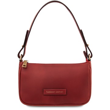 Clutch van mat volnerf leer   parfait rood
