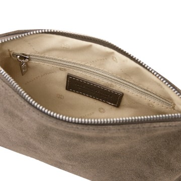 Clutch van suede leder met franjes   nomade intern