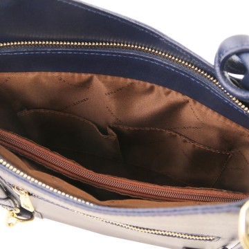 Converteerbare saffiano lederen schoudertas rugtas   in