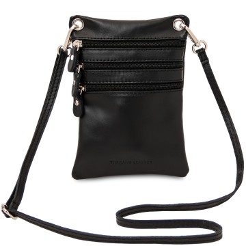 Crossbodytas van soepel leder   mini   maira  zwart