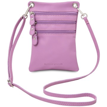 Crossbodytas van soepel leder   mini   maira lila