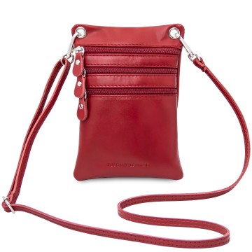 Crossbodytas van soepel leder   mini   maira rood