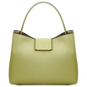 Damestas van leer   clio limoengroen