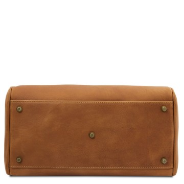 Duffel handtas van mat volnerf leer   barrique bodem
