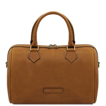 Duffel handtas van mat volnerf leer   barrique natural