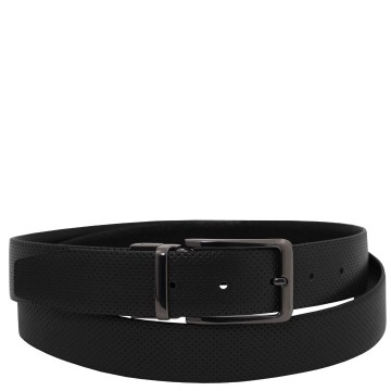 Elegante dubbelzijdige leren riem 35 mm zwart