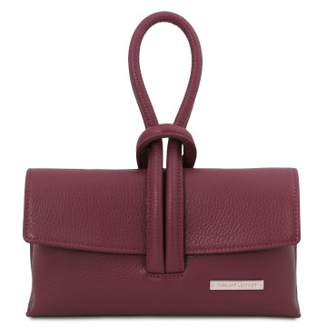 Elegante leren clutch bordeaux