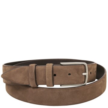 Elegante nubuck leren riem   35 mm kleur taupe 0