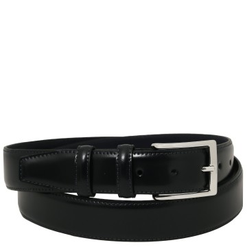 Elegante riem van geborsteld glad leer  35 mm zwart