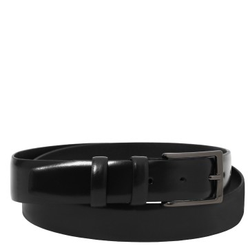 Elegante riem van glad leer 35 mm zwart