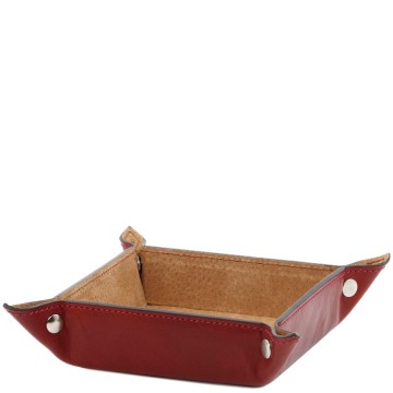 Exclusief lederen schaaltje   rood1