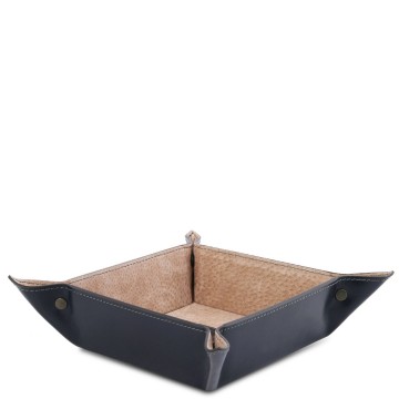 Exclusief volnerf leren schaaltje   blauw