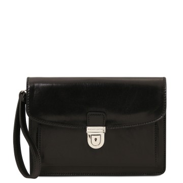 Exclusieve italiaanse leren polstas voor heren   max kleur zwart