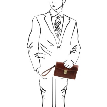 Exclusieve lederen polstas voor heren   tommy