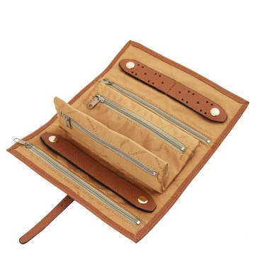 Exclusieve sieradenhouder van gehamerd leder   intern