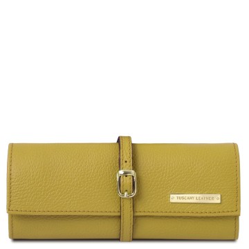 Exclusieve sieradenhouder van gehamerd leer groen 0