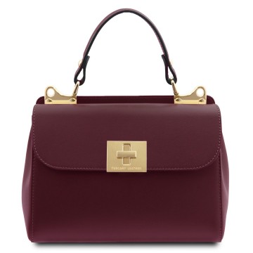 Gladde lederen handtas   armonia bordeaux