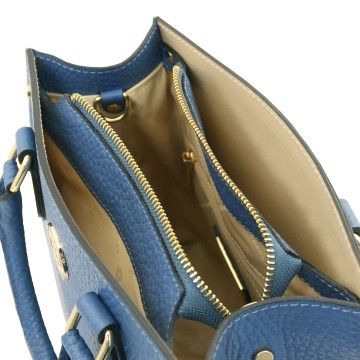 Handtas grofkorrelig leer   croque compartimenten