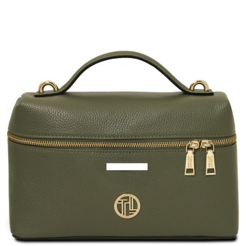 Handtas in zacht leer   scrigno   duffelmodel plek van de gravering