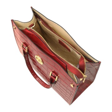 Handtas met krokodillenprint   croque boven