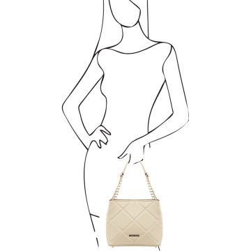 Handtas met stiksel van zacht leder  hand