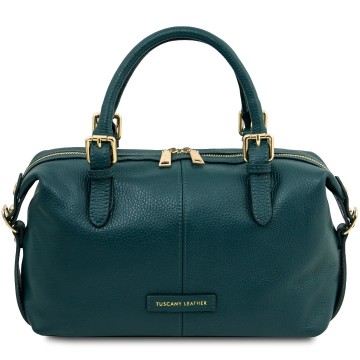 Handtas ribelle van zacht gehamerd leer teal1