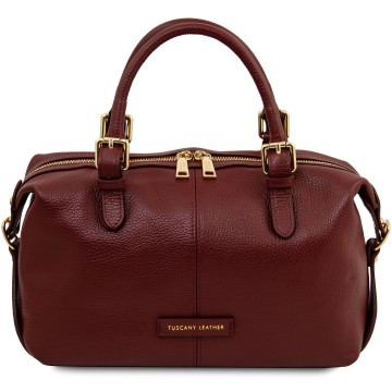 Handtas ribelle van zacht kalfsleer bordeaux