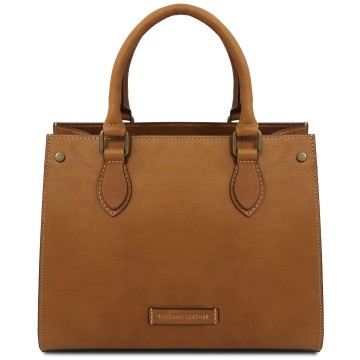 Handtas van embossed leer   dama natural