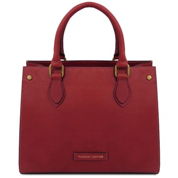 Handtas van embossed leer   dama rood