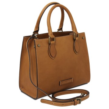Handtas van embossed leer   dama zijkant