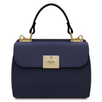 Handtas van glad leder   armonia donkerblauw
