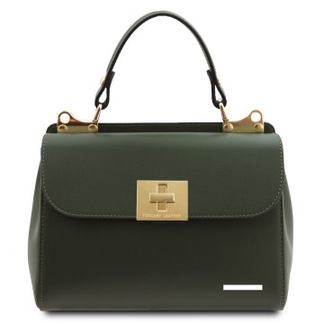 Handtas van glad leder   armonia plek van de gravering