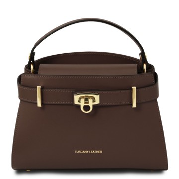 Handtas van glad leer   maisy koffie