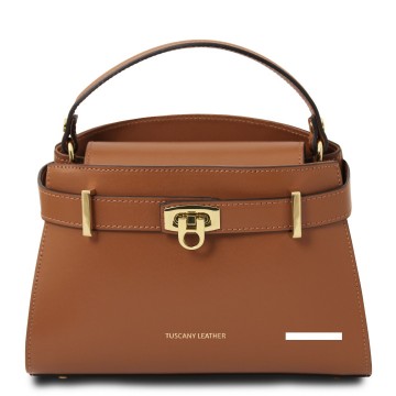 Handtas van glad leer   maisy plek van de gravure