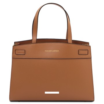 Handtas van glad leer   musa plek van de gravure