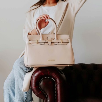 Handtas van glad leer