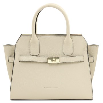 Handtas van leder   origami beige