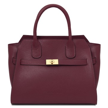 Handtas van leder   origami bordeaux