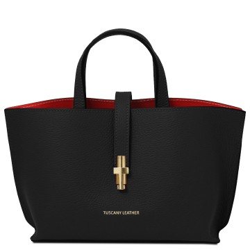 Handtas van leer   agatha zwart