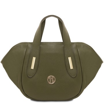 Handtas van leer   dana bosgroen