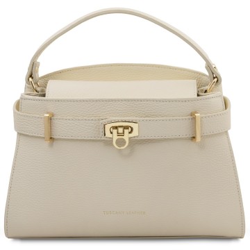 Handtas van leer   maisy beige