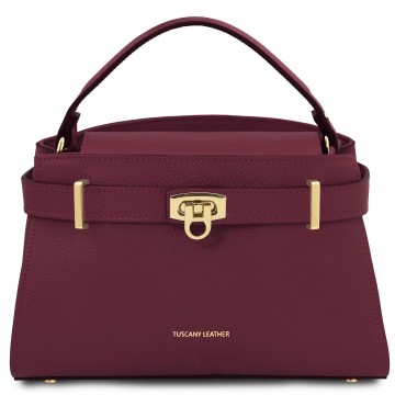 Handtas van leer   maisy bordeaux