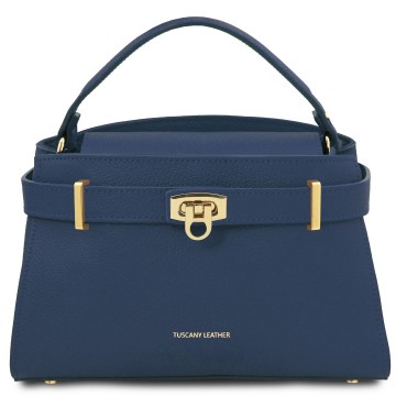 Handtas van leer   maisy donkerblauw